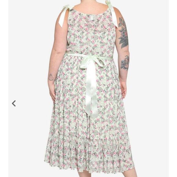 Hot Topic Sanrio colab Mint Floral Clocks & Gears Midi Dress - Picture 7 of 9
